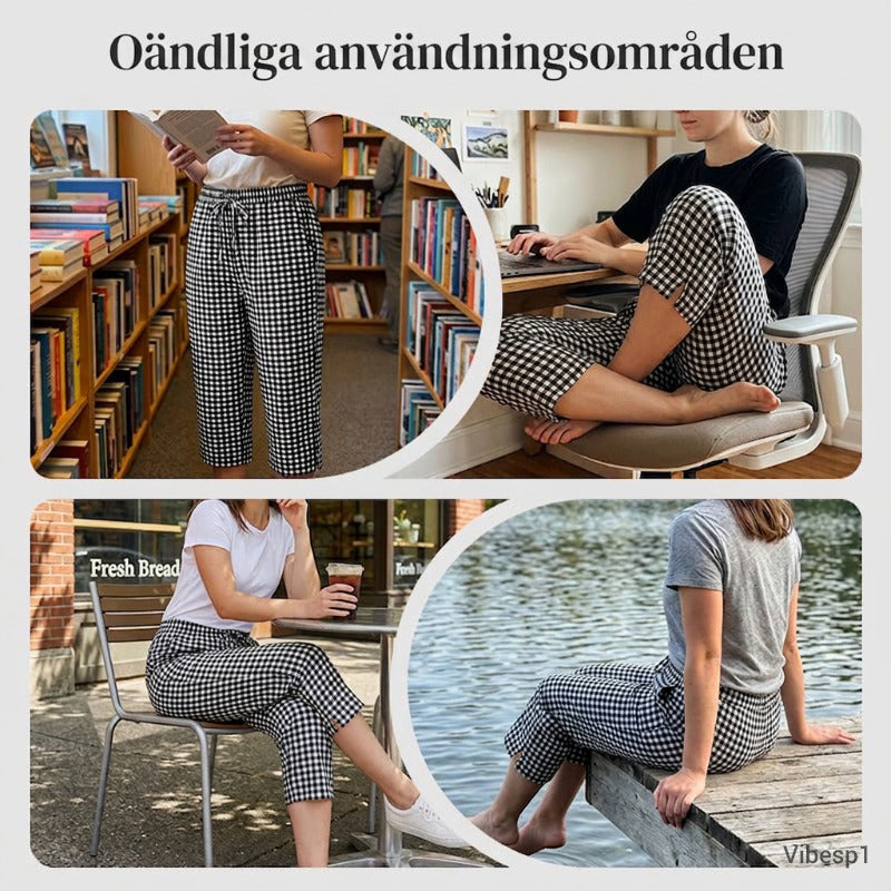Elena™ – Caprihose aus Baumwoll-Leinen mit Kordelzug
