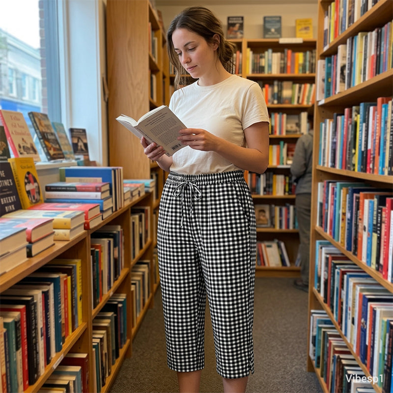 Elena™ – Caprihose aus Baumwoll-Leinen mit Kordelzug