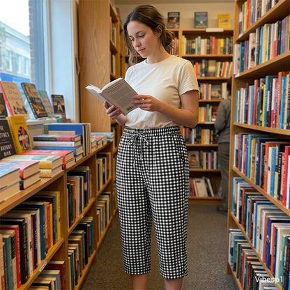 Elena™ – Caprihose aus Baumwoll-Leinen mit Kordelzug