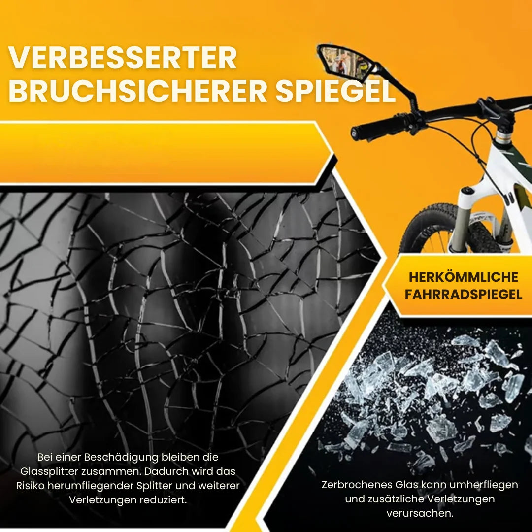 BikeMirror™ – Weitwinkel-Rückspiegel mit vibrationsarmer Halterung