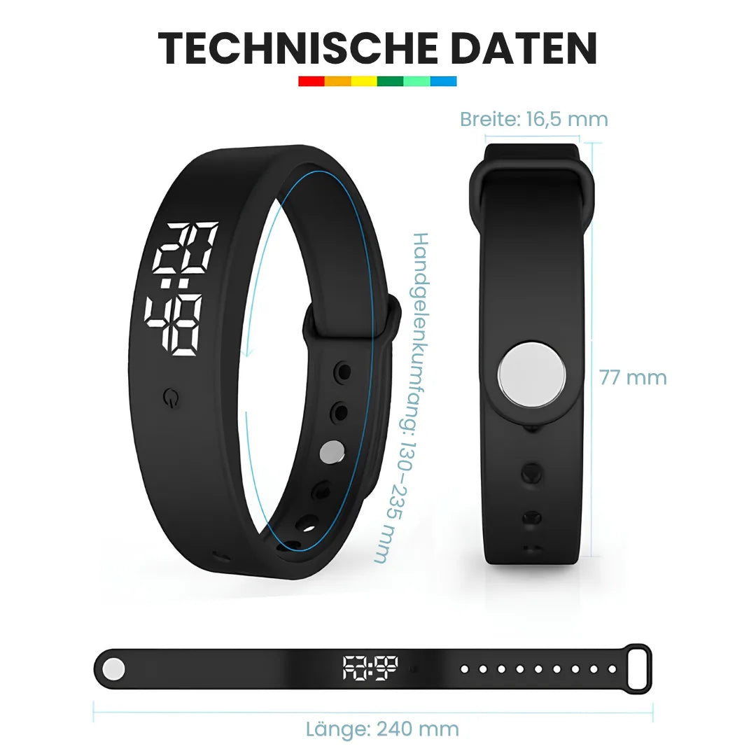 SmartSense™ – Smartband mit Herzfrequenzmesser & Schrittzähler