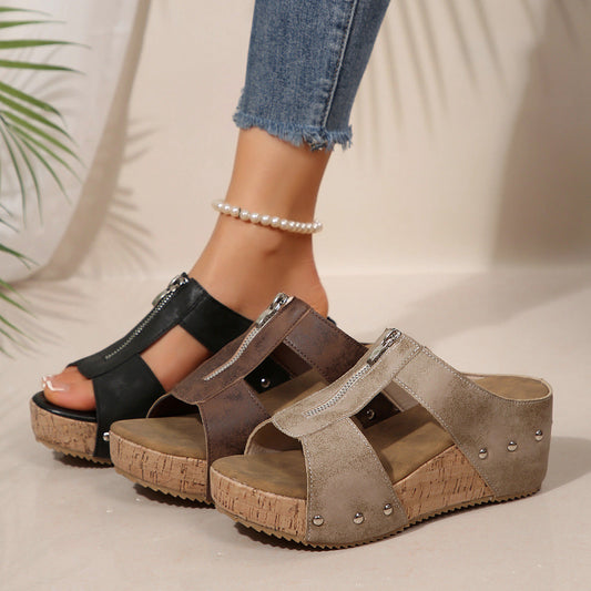 Velina™ – Orthopädische Keilsandalen mit offener Zehenpartie