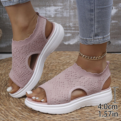 OrthaCloud™ – Atmungsaktive Strick-Plateausandalen für Damen